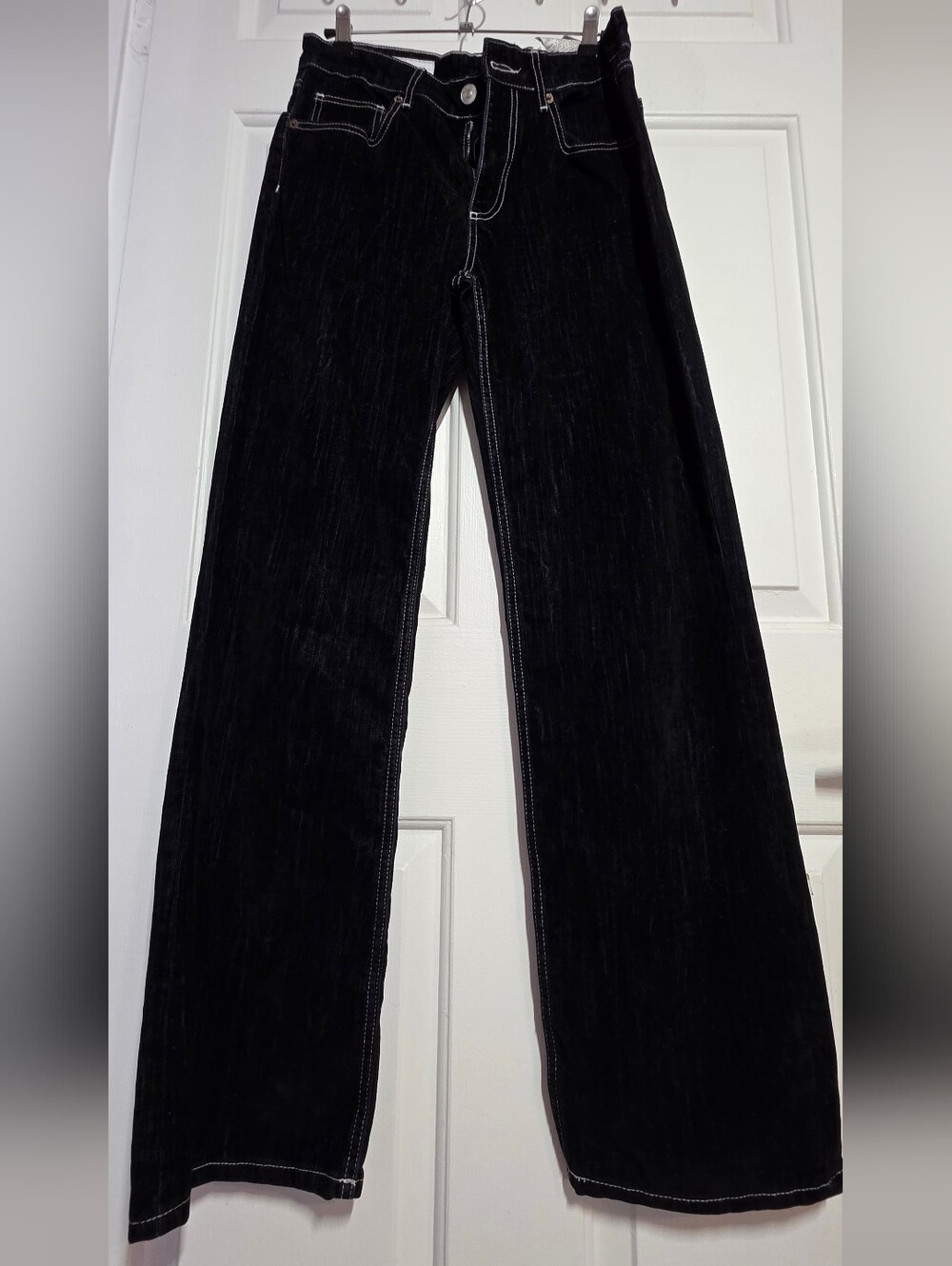 Zara TRF Flocked Straight Leg Jeans Denim Pants - Picture 9 of 11